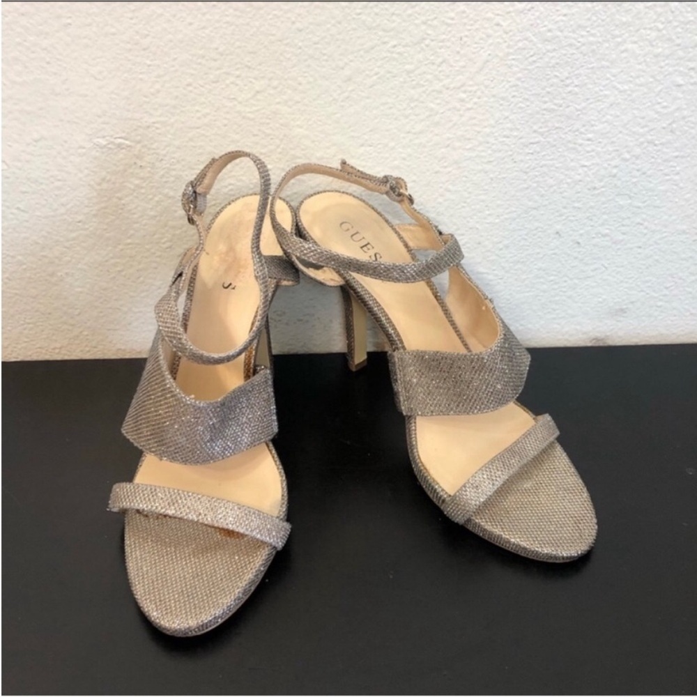 Guess Silver Sparkle High Heels